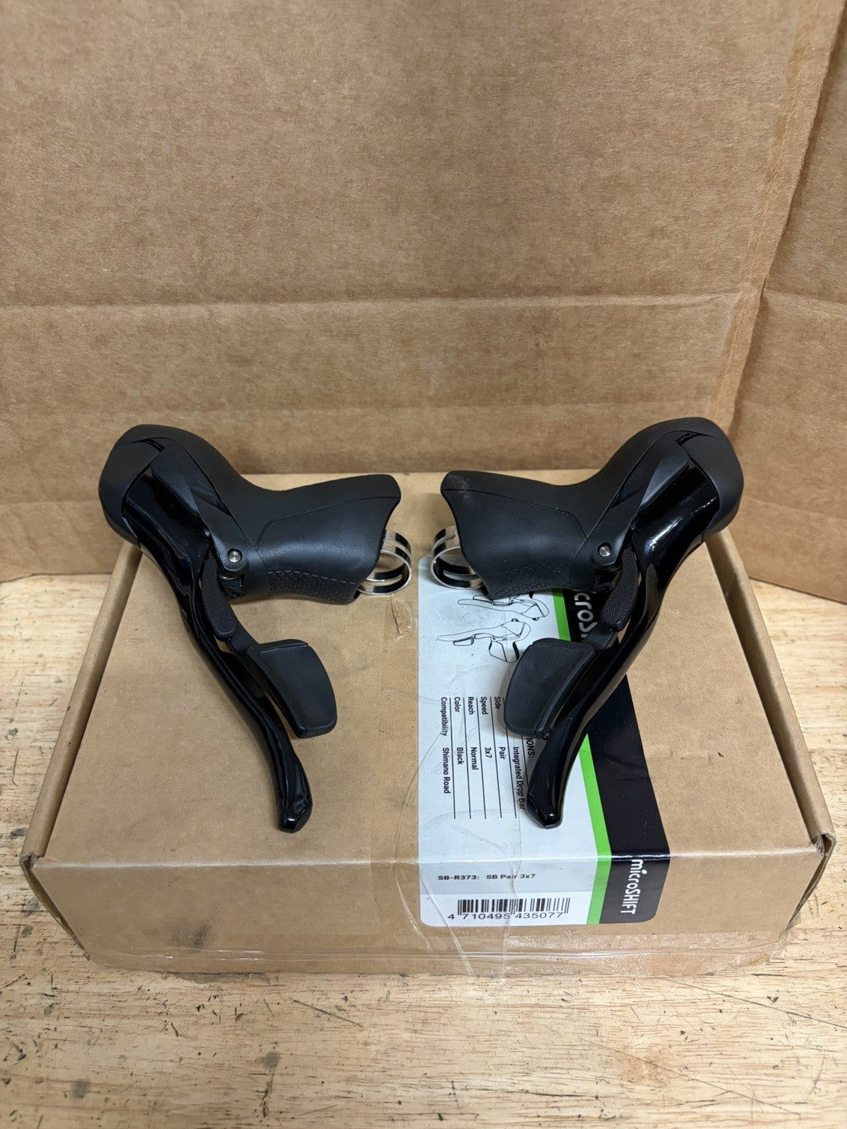 R7 Drop Bar Shift Lever Set - 3 x 7-Speed, Standard Reach, Black SB-R3731