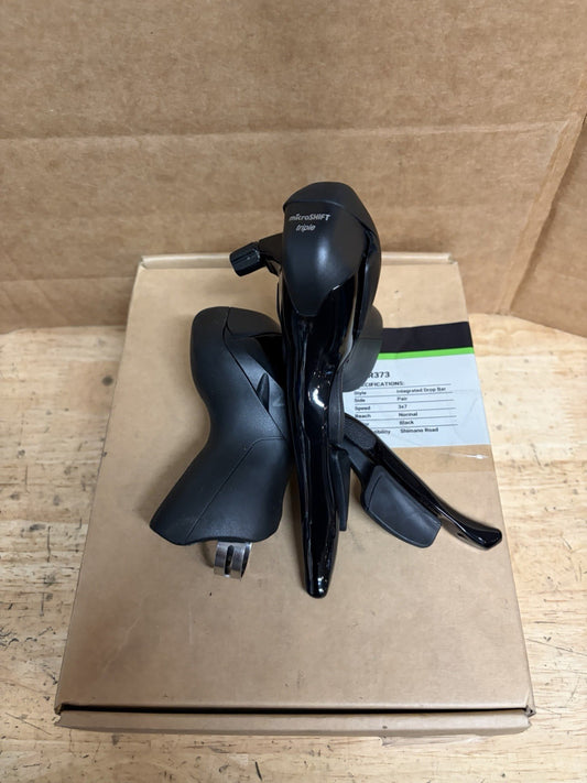 R7 Drop Bar Shift Lever Set - 3 x 7-Speed, Standard Reach, Black SB-R3730