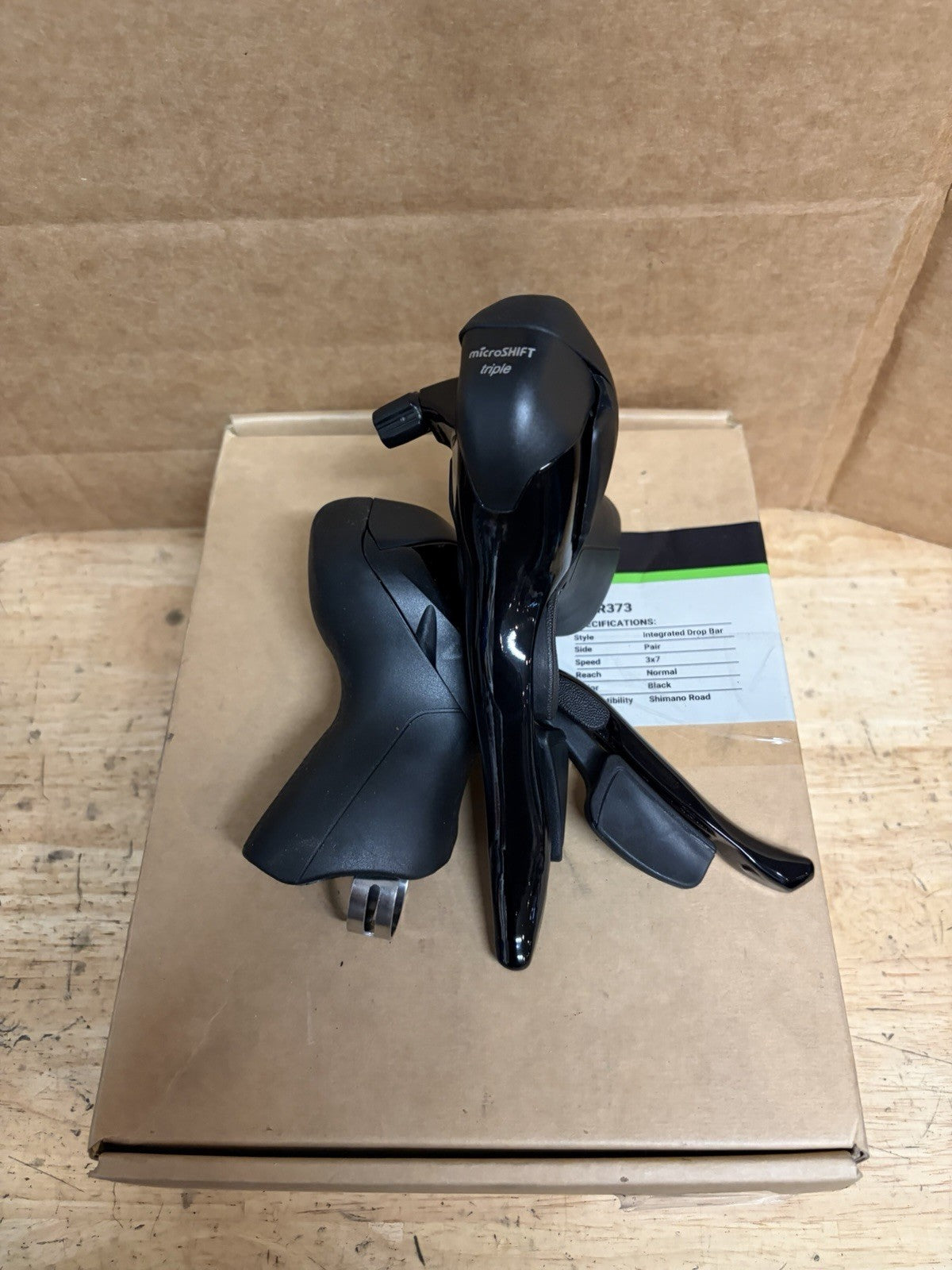 R7 Drop Bar Shift Lever Set - 3 x 7-Speed, Standard Reach, Black SB-R3730