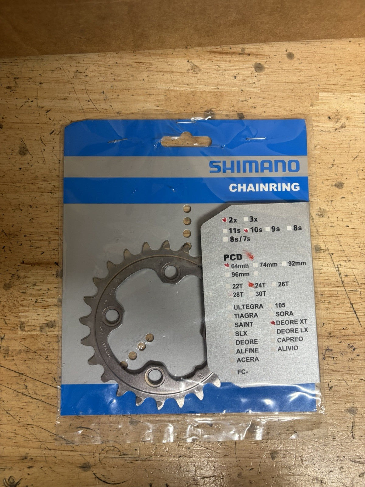 Shimano SLX FC-M7000 MTB 24 Tooth  Chainring 64 mm BCD  2 x10 speed0